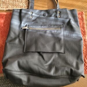 Elegant Black Leather Tote Bag